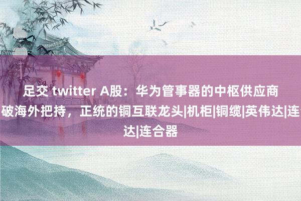 足交 twitter A股：华为管事器的中枢供应商，冲破海外把持，正统的铜互联龙头|机柜|铜缆|英伟达|连合器