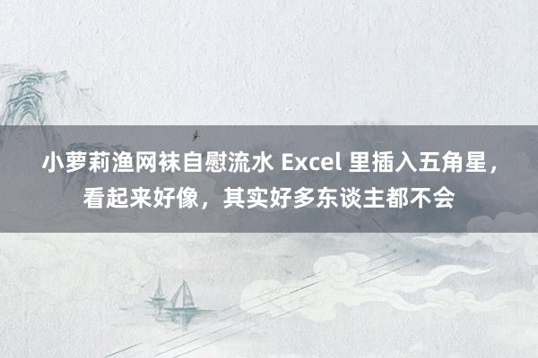 小萝莉渔网袜自慰流水 Excel 里插入五角星，看起来好像，其实好多东谈主都不会